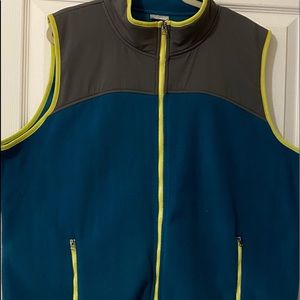 HEAD Fleece Zip Vest 2xlTeal Gray Green w/ Pockets Tennis Men’s Full Zip